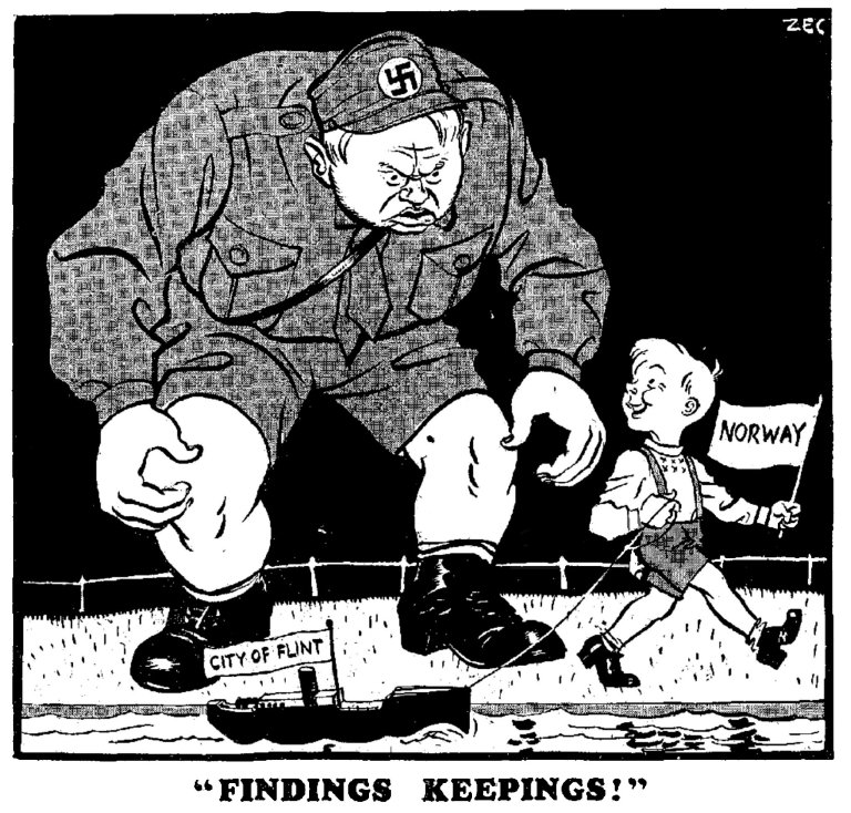 Tegning: Philip Zec, Daily Mirror 4. november 1939