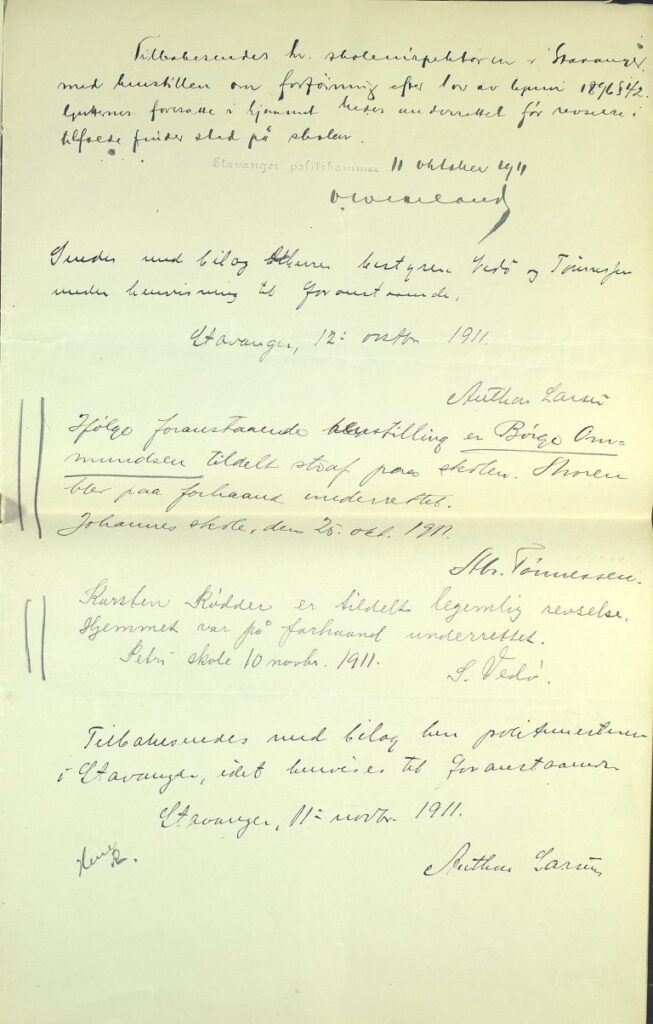 Final page of police case – request for punishment under § 42 of the Act of June 1896.