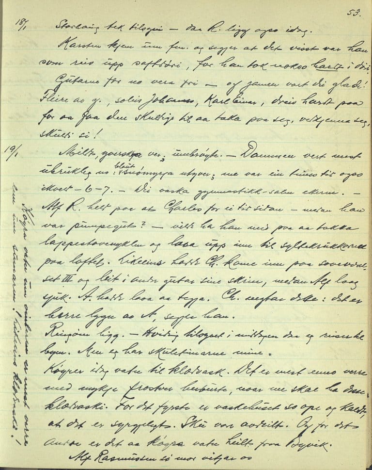 Diary entry by Director Henrik Storstein – Lindøy Reformatory School, January 1914.