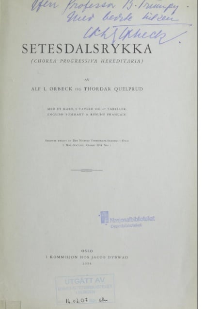 Bilde 5: Ørbeck og Quelprud, 1954. Utgitt av Det norske vitenskapsakademi
