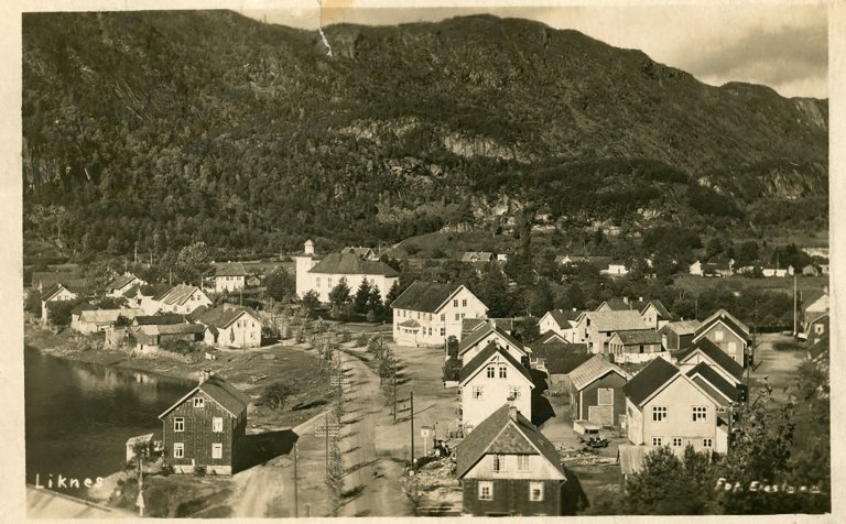 Liknes sentrum i Kvinesdal, 1931 – stedet Ingeborg Gullestad forlot for Amerika.