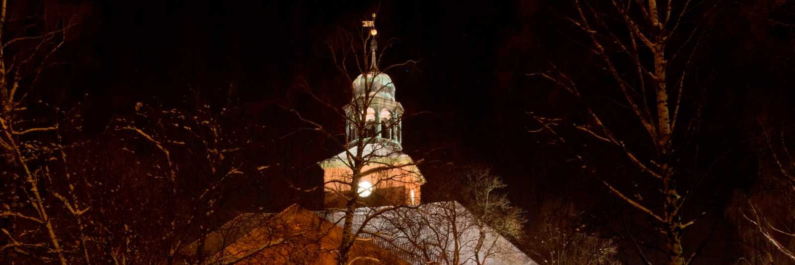 Kongsberg kirke er en av kirkene hvor det ble avholdt valg i 1814, som fortsatt står i dag. Foto: J. Wisløff.