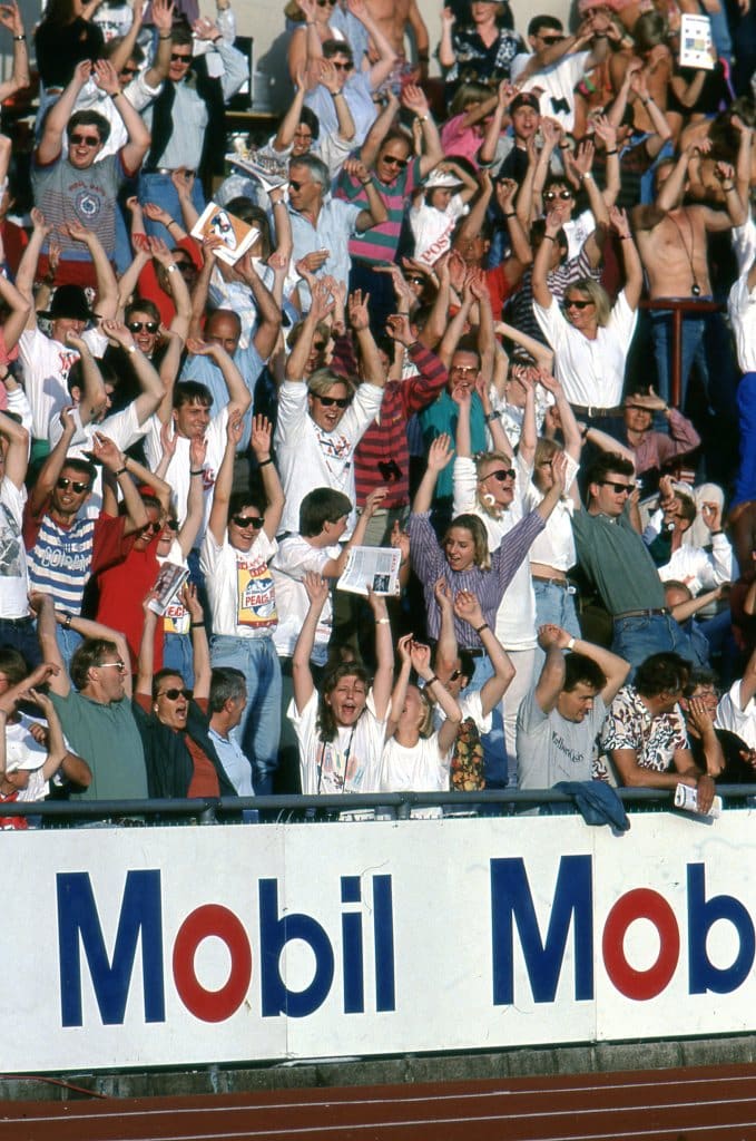 Mobil Bislett Games var kanskje det viktigste sponsorarrangementet for MOBIL i Norge. Fotograf og årstall ukjent.