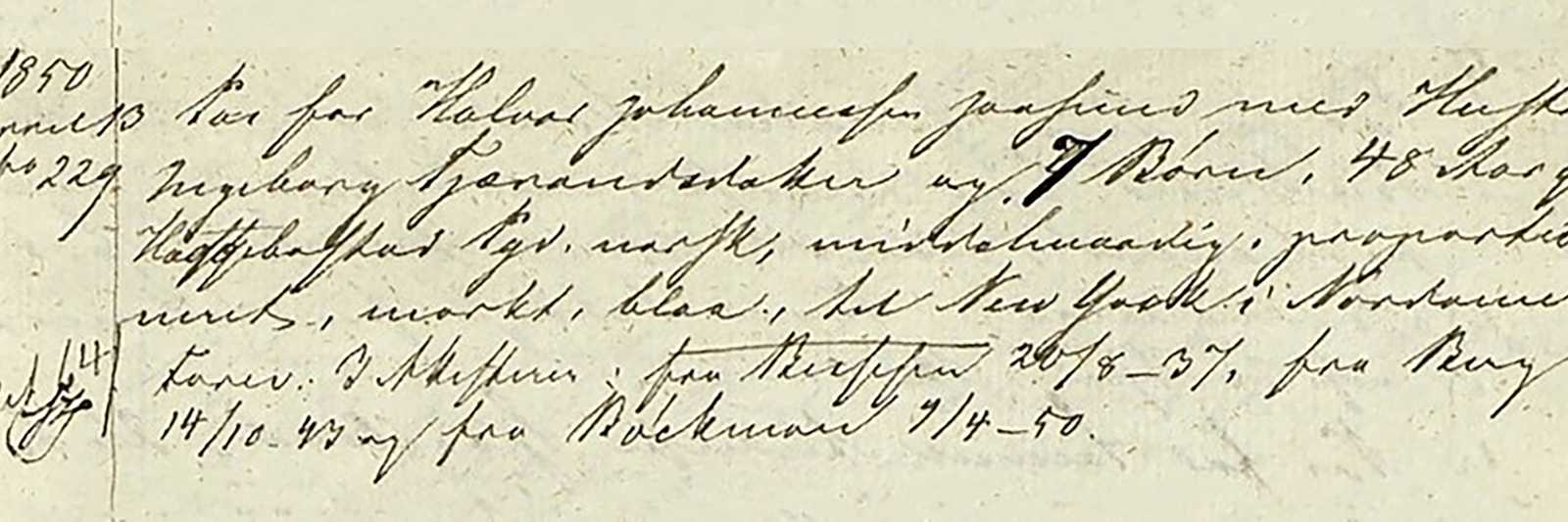 Halvor Johannessen's passport description