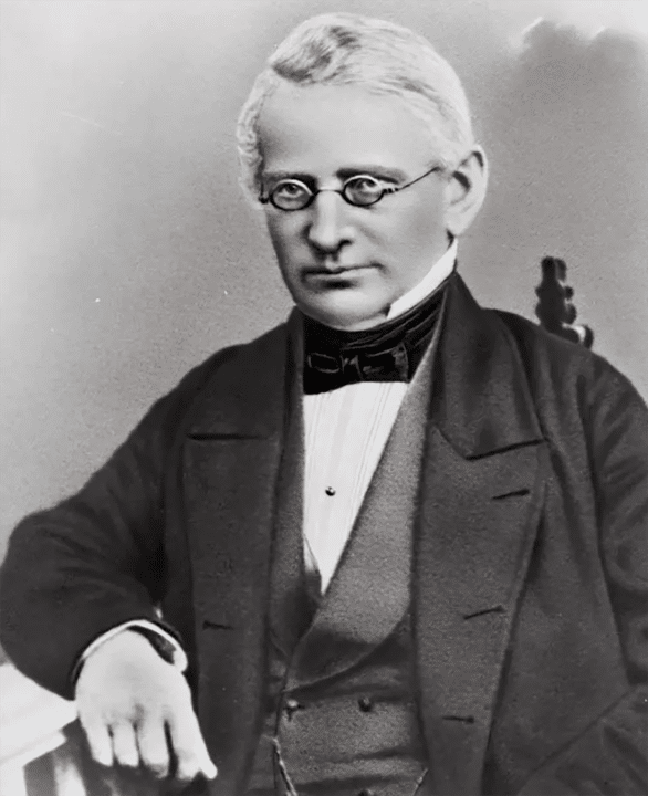 Utsnitt av fotografi av rektor Hans Julius Hammer (1810–1872). Fotograf ukjent. Bildet er trolig tatt mens Hammer bodde i Stavanger, der han var ordfører 1847–1850. Arkivreferanse: Stavanger byarkiv, Stavanger formannskaps samling, foto av Julius Hammer, rektor ved Kongsgård skole 1840–1853