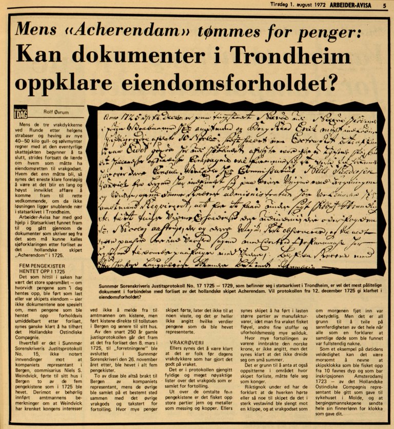 Faksimile av Arbeider-avisa 1. august 1972