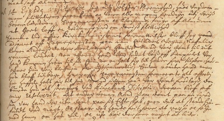 14. mai 1671 visiterte biskop Randulf i Jølster. Han skriver at allmuen gav prest og klokker «Goet loff oc Vidnespyrd om deris flittighed». Så fikk han seg forelagt spørsmålet om den fredløse og hans gravide hustru. (Biskop Randulfs kopibok side 425.)