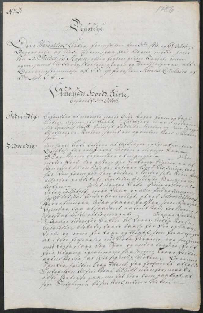 Det er ikke alle tilstandsrapporter som inneholder informasjon om kirkens inventar. Beskrivelser som denne fra 1786 viser i større grad kirkebyggets tilstand. Her er det for eksempel nevnt at det manglet «nogle gulv-Aaser foran og bag i Kirken, ligesom og i Choret» og at det var nødvendig med reparasjoner på både «Prædike-Stoelen og dens Trapper» og på «en og anden Stoel i Kirken». (Arkivreferanse: Statsarkivet i Trondheim, Nidaros biskop, Kirkene i Austre Innherad 1588-1849, pakke 53)