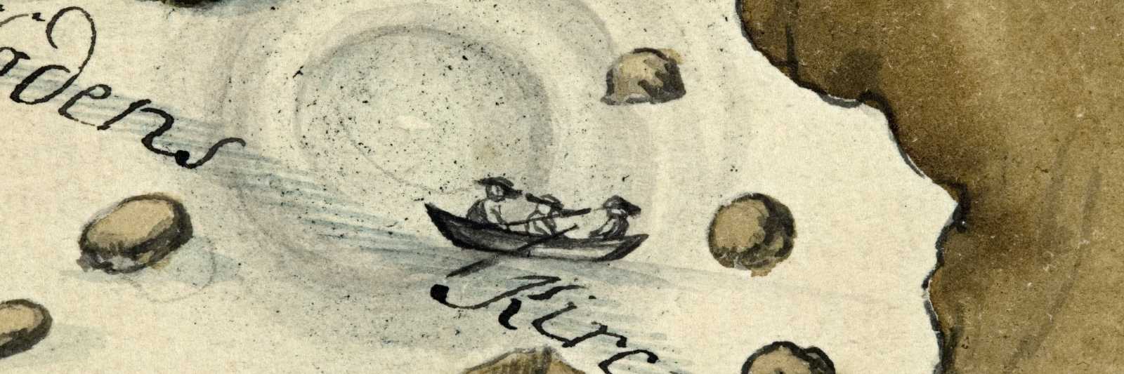 Kart over Værøy og Røst 1724. Riksarkivet, Kart- og tegningssamlingen, NRA KBK 49.